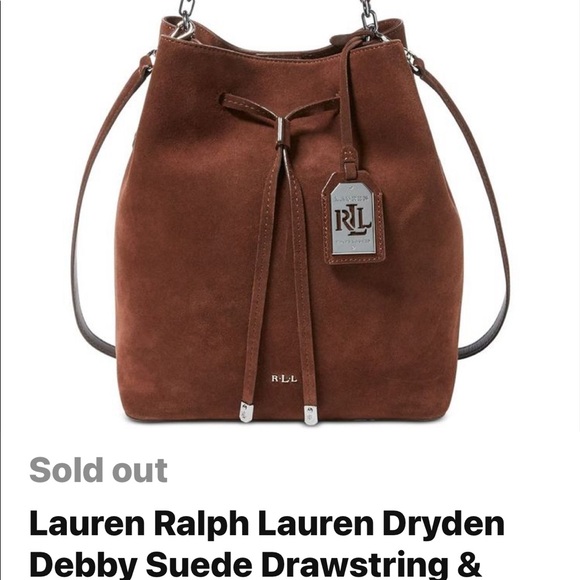 Lauren Ralph Lauren Brown Suede Drawstring Shoulder Bag - Picture 3 of 17